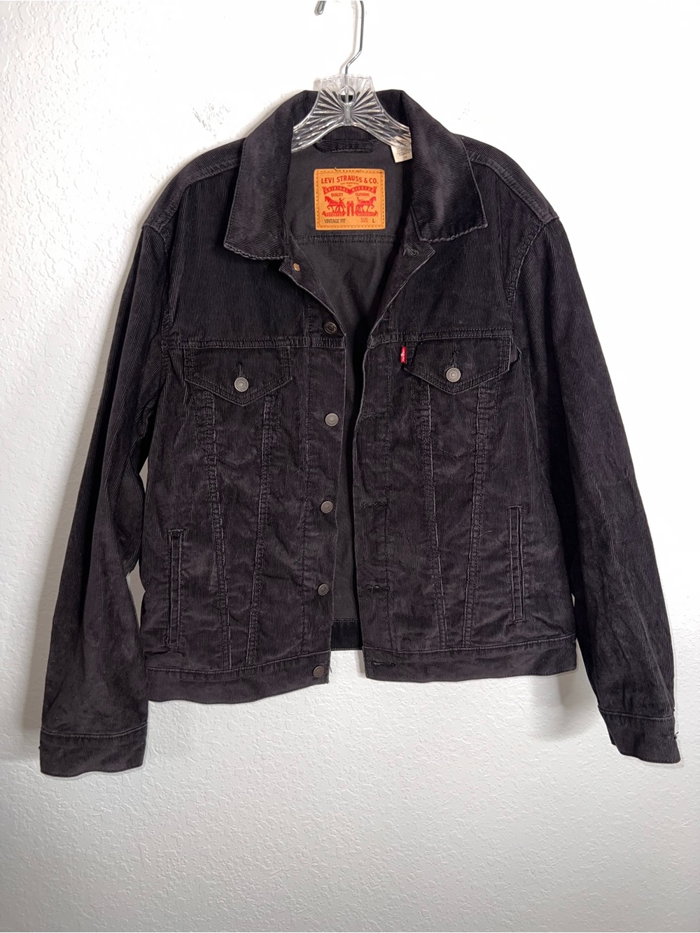 Levi’s Vintage Fit Corduroy Jacket Mens Large Black Button Front G